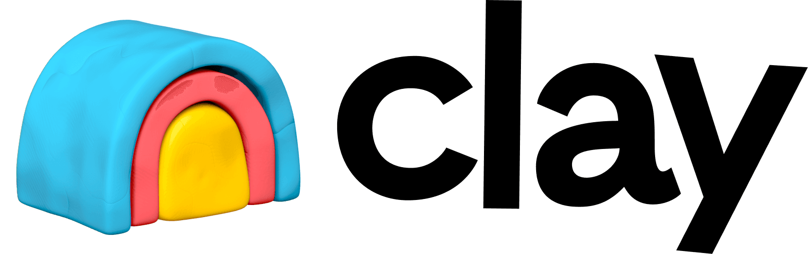 Clay logo: the clay kiln and the word clay in black