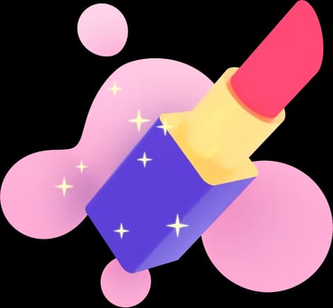 Brief image: The Glamour mascot, a lipstick