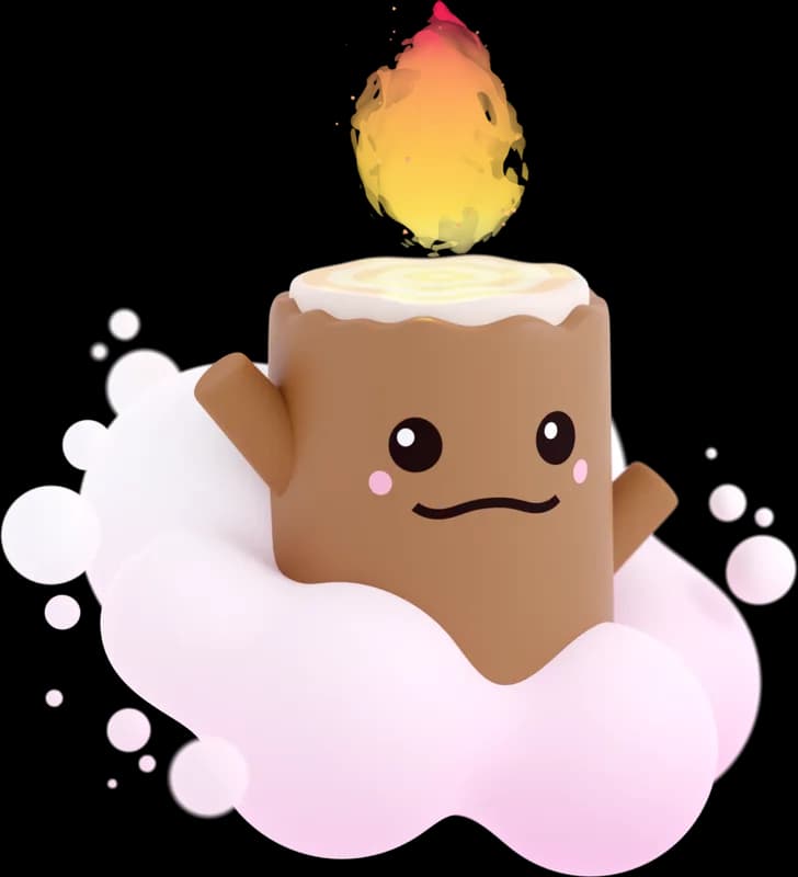 Brief image: The Log mascot, a log with a flame