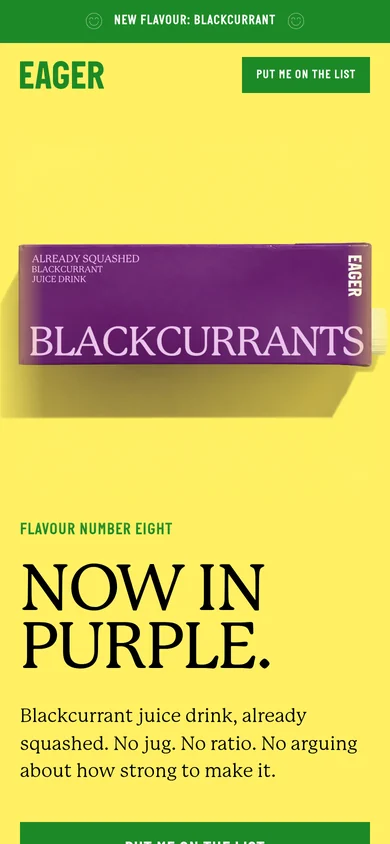 The landing page on a phone.