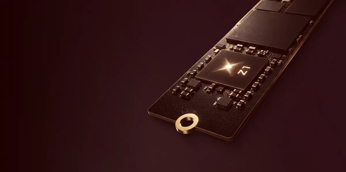 Extropic brand image: The Z1 thermo compute stick