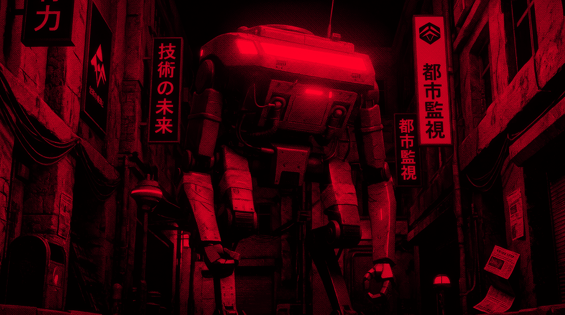 Sazabi’s mech in a red alleyway