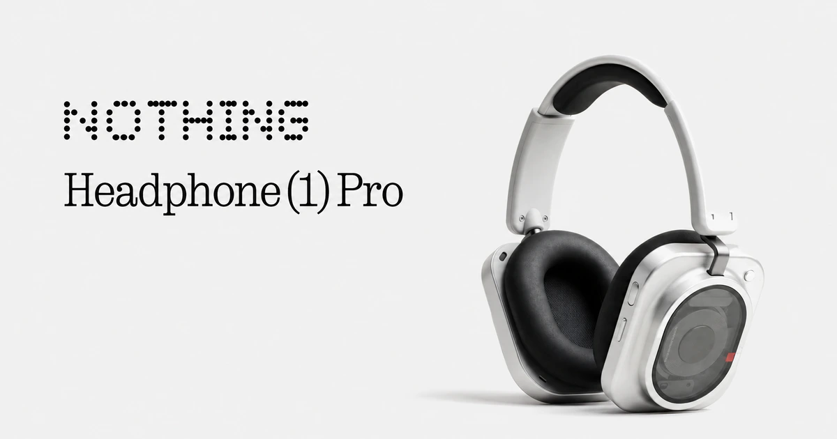A Headphone (1) Pro link preview with the NOTHING wordmark, the product name and the white headphones, first try