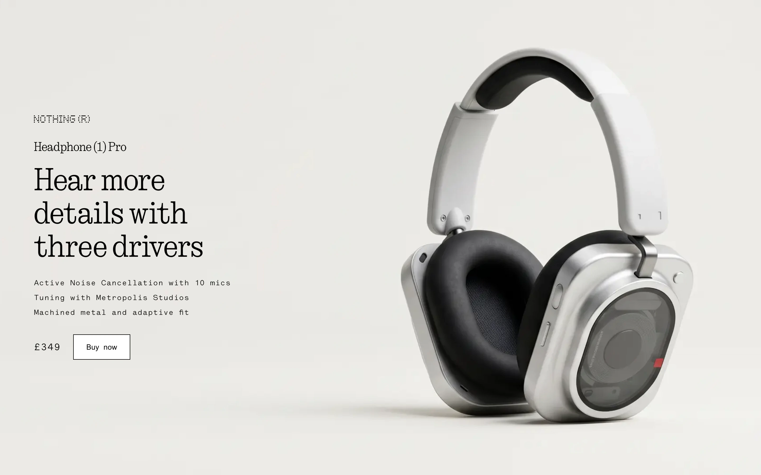 Cursor's Headphone (1) Pro launch section at 1440 pixels wide, first try
