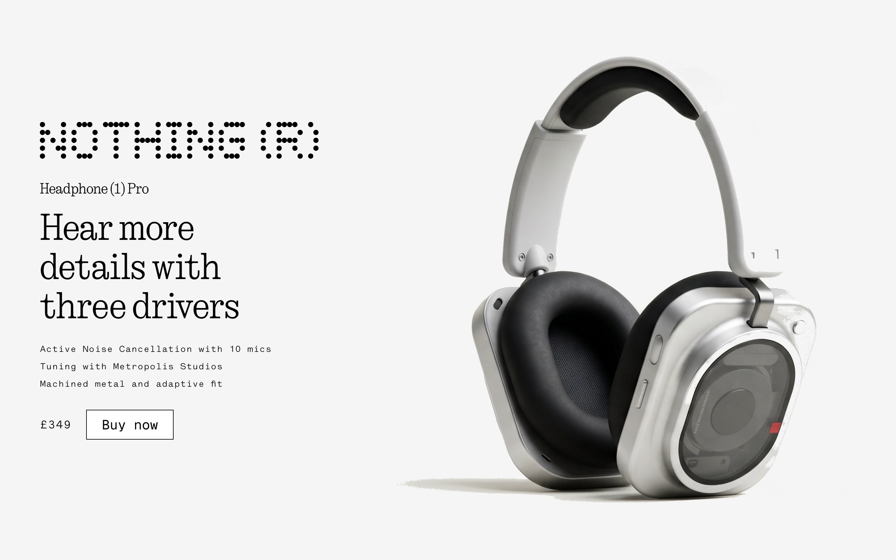 Cursor's Headphone (1) Pro launch section at 1440 pixels wide, after the fix