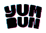 The aligned logos overlaid: matching parts are black, brand-only parts are blue, and artwork-only parts are pink.