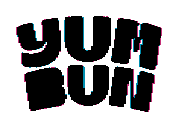 The aligned logos overlaid: matching parts are black, brand-only parts are blue, and artwork-only parts are pink.